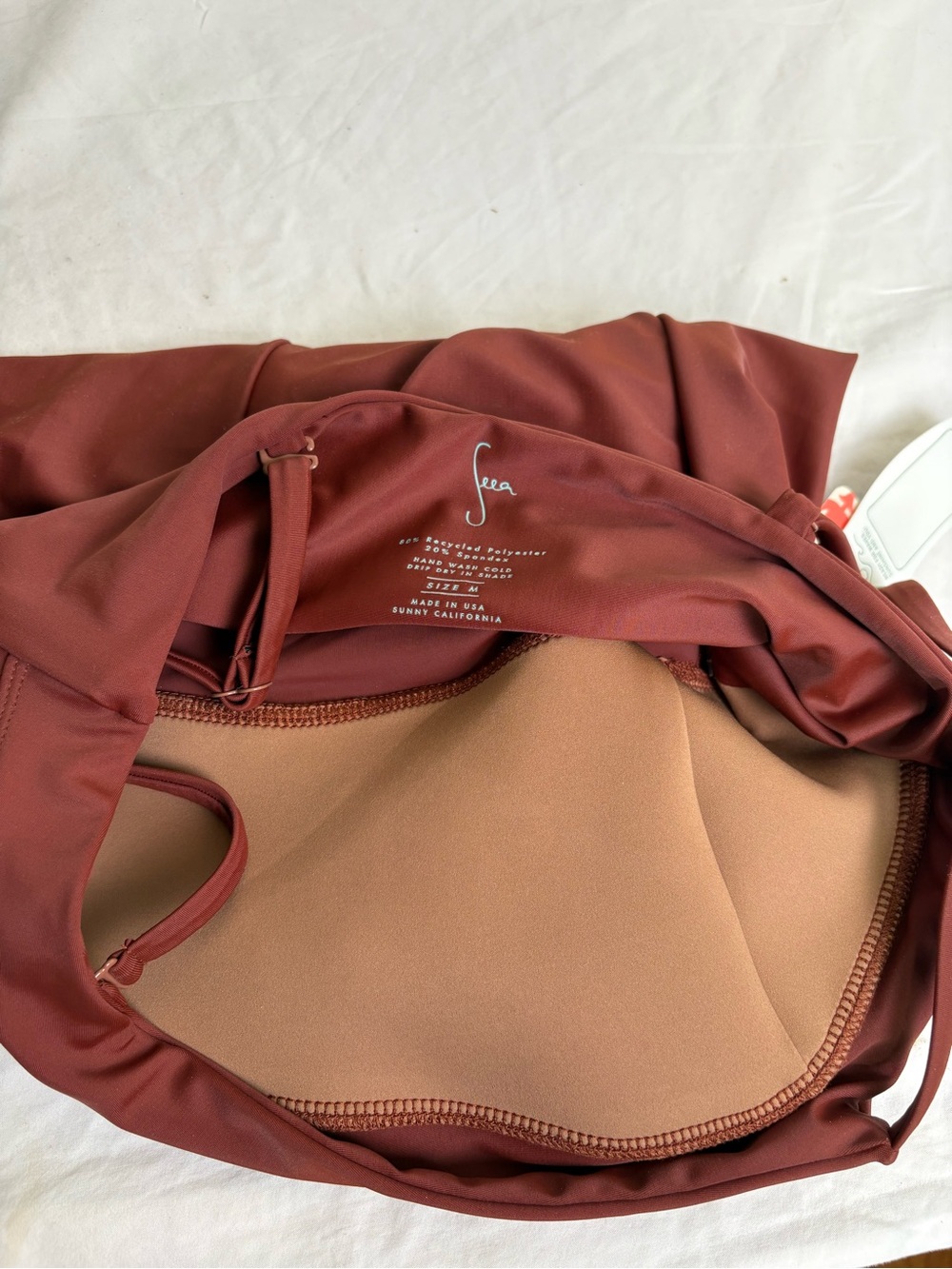 NWT Seea Bolinas Surf One Piece Swim Suit FP Movement Brown Walnut M - Picture 5 of 12